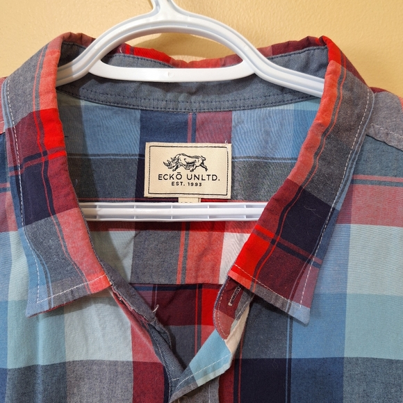 Ecko Unltd. Short Sleeve Plaid Button Down Shirt - Picture 2 of 3